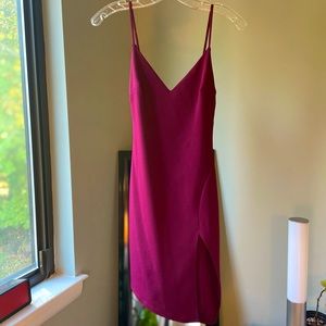 Asymmetrical Burgundy Bodycon Tobi Dress